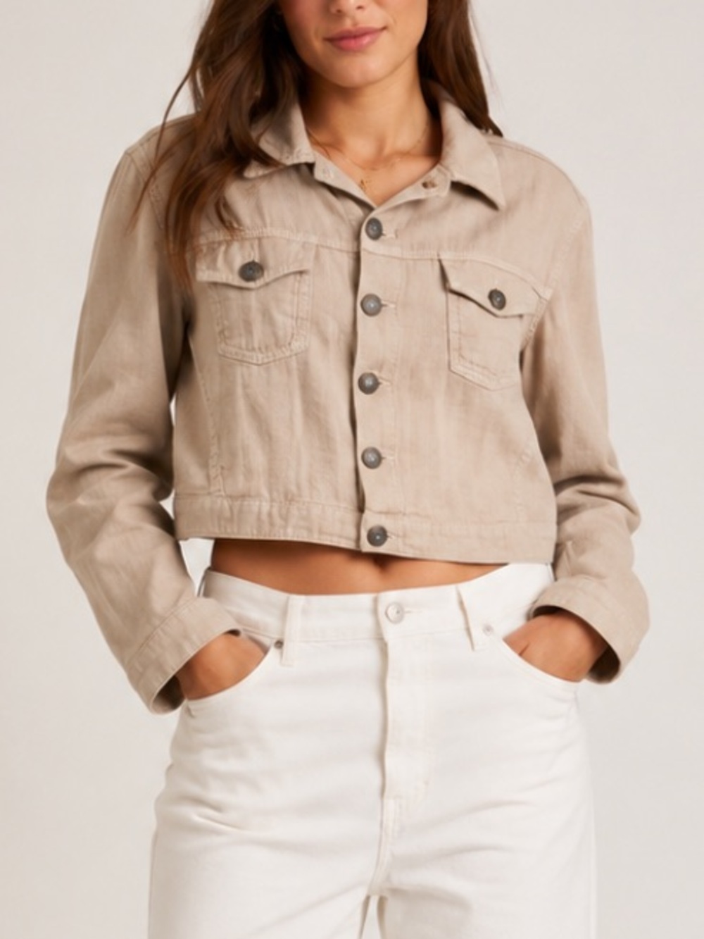 NWT L’Agence Koda Crop Jacket Cement